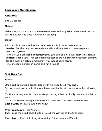 Campfire Skits & Songs